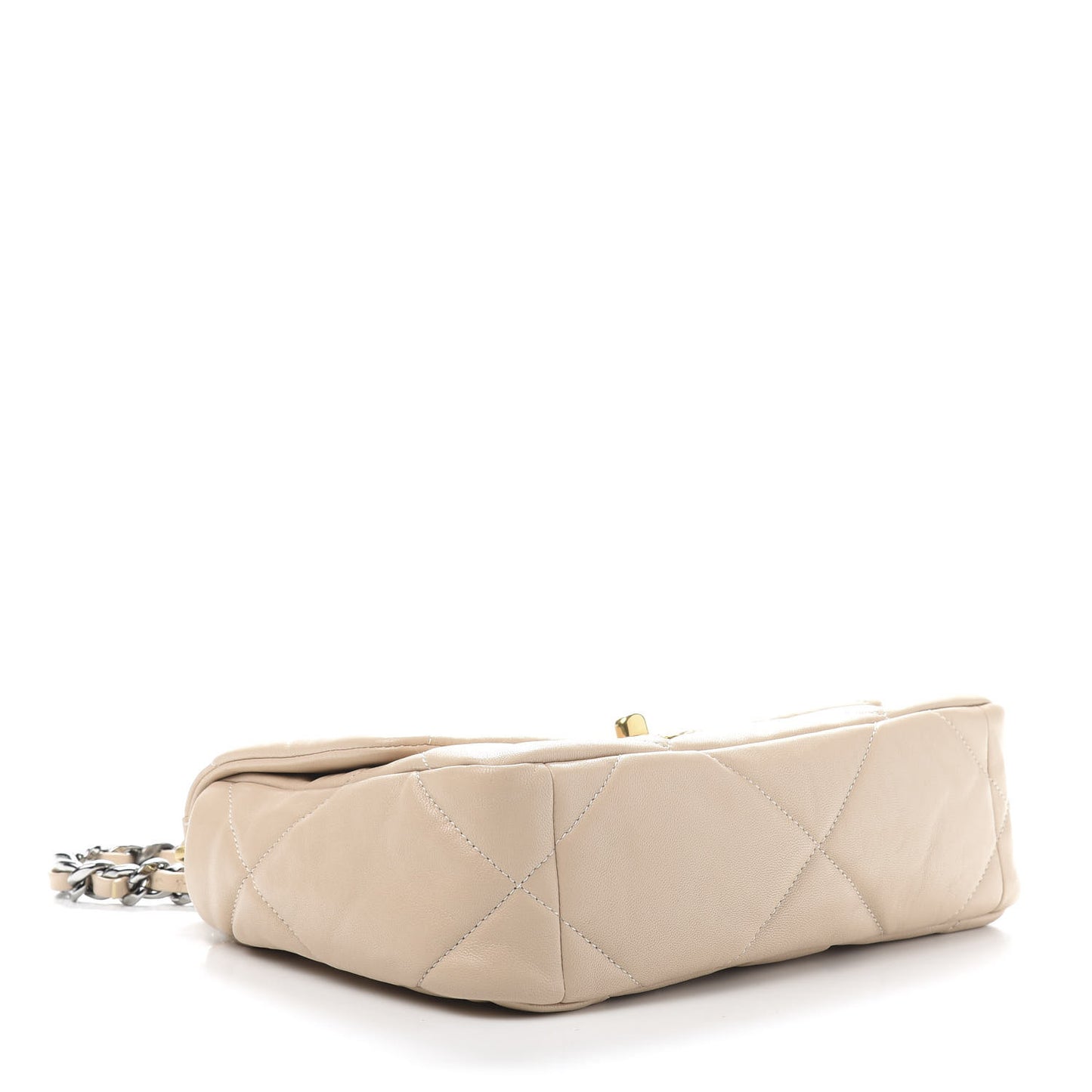 Lambskin Quilted Medium 19 Flap Light Beige