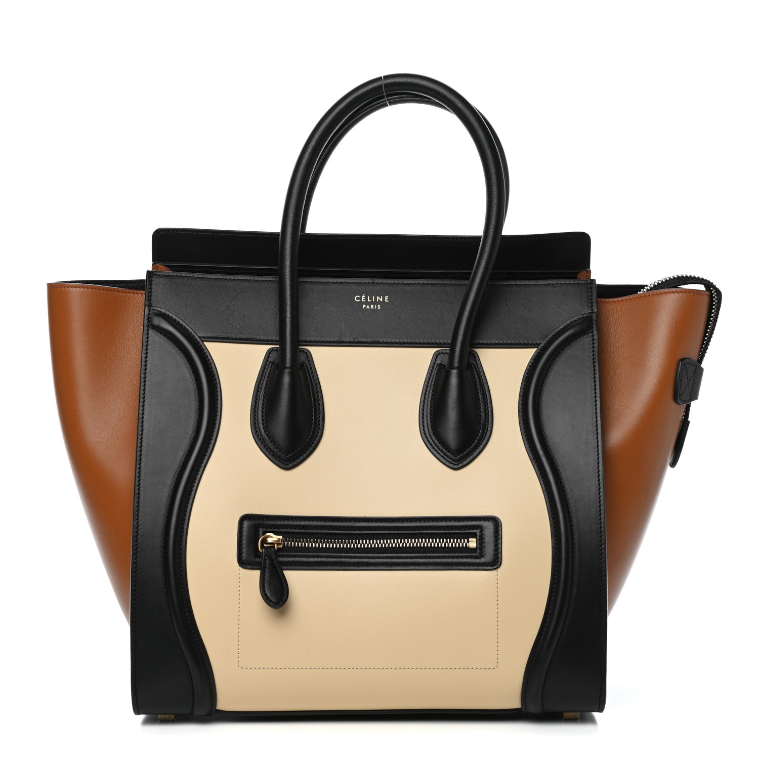 Celine Satin Calfskin Suede Mini Tri-Color Luggage Seashell 1 of 11