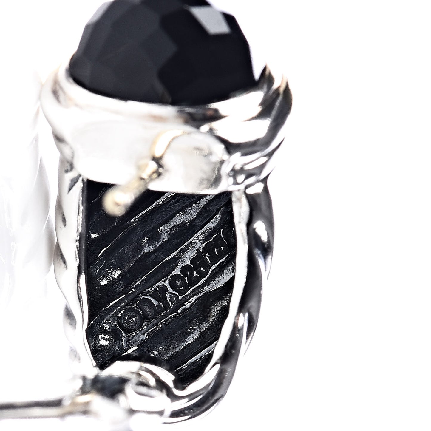 Sterling Silver 18K Yellow Gold Black Onyx Shrimp Earrings