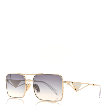 Prada Metal Symbole Triangle Logo Sunglasses SPR A52 Gold Blue 1 of 8