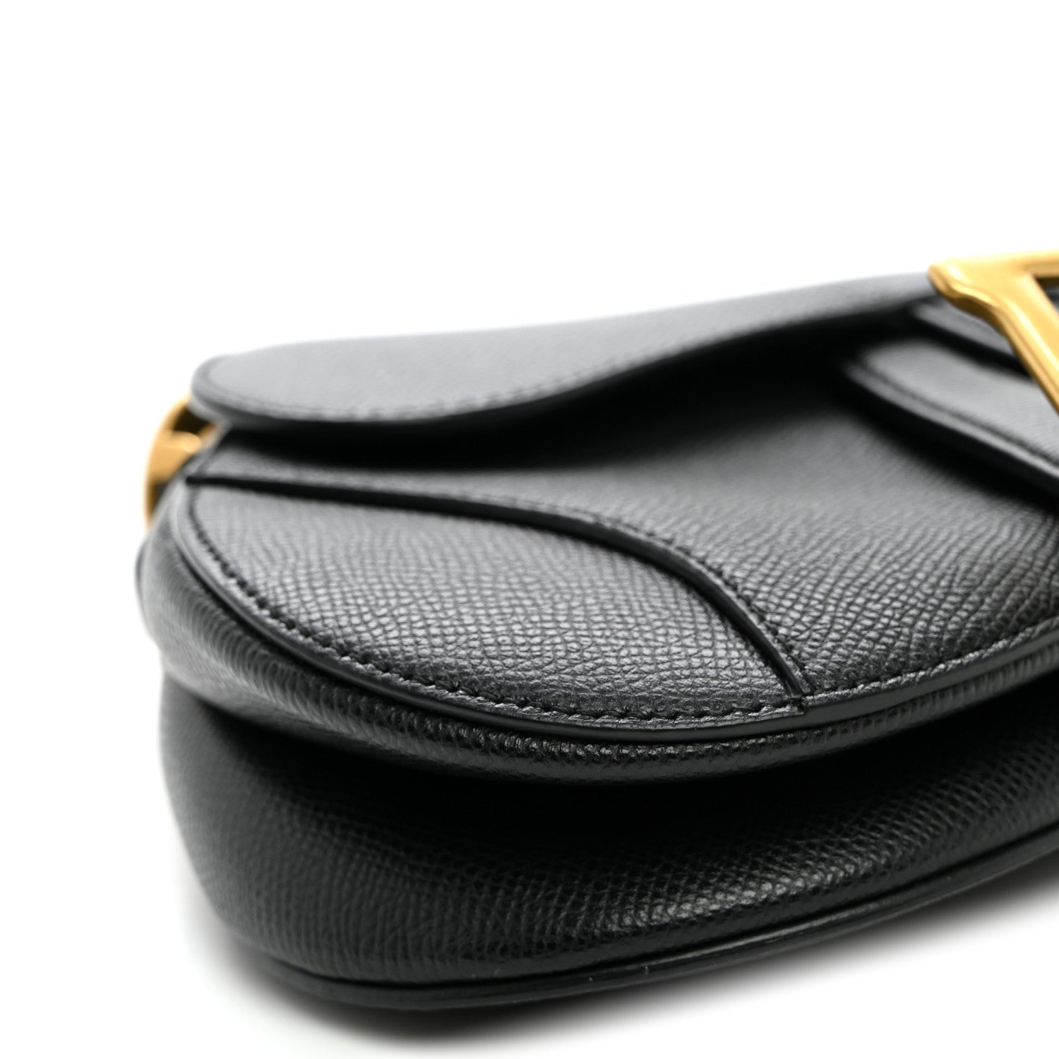Christian Dior Grained Calfskin Mini Saddle Bag Black 9 of 11