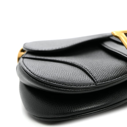 Christian Dior Grained Calfskin Mini Saddle Bag Black 9 of 11