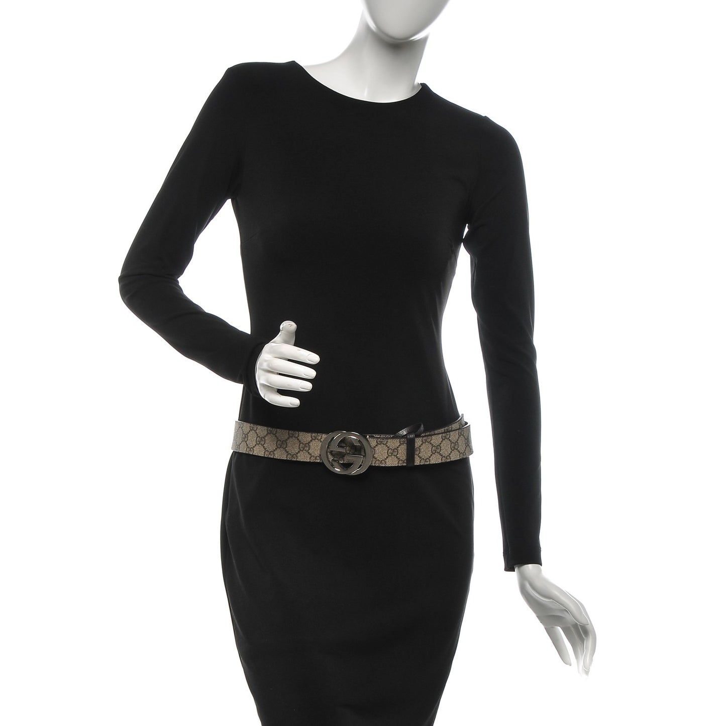GG Plus Monogram Interlocking G Belt 90 36 Dark Brown