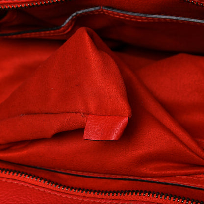 Celine Drummed Calfskin Mini Luggage Vermillion 5 of 12
