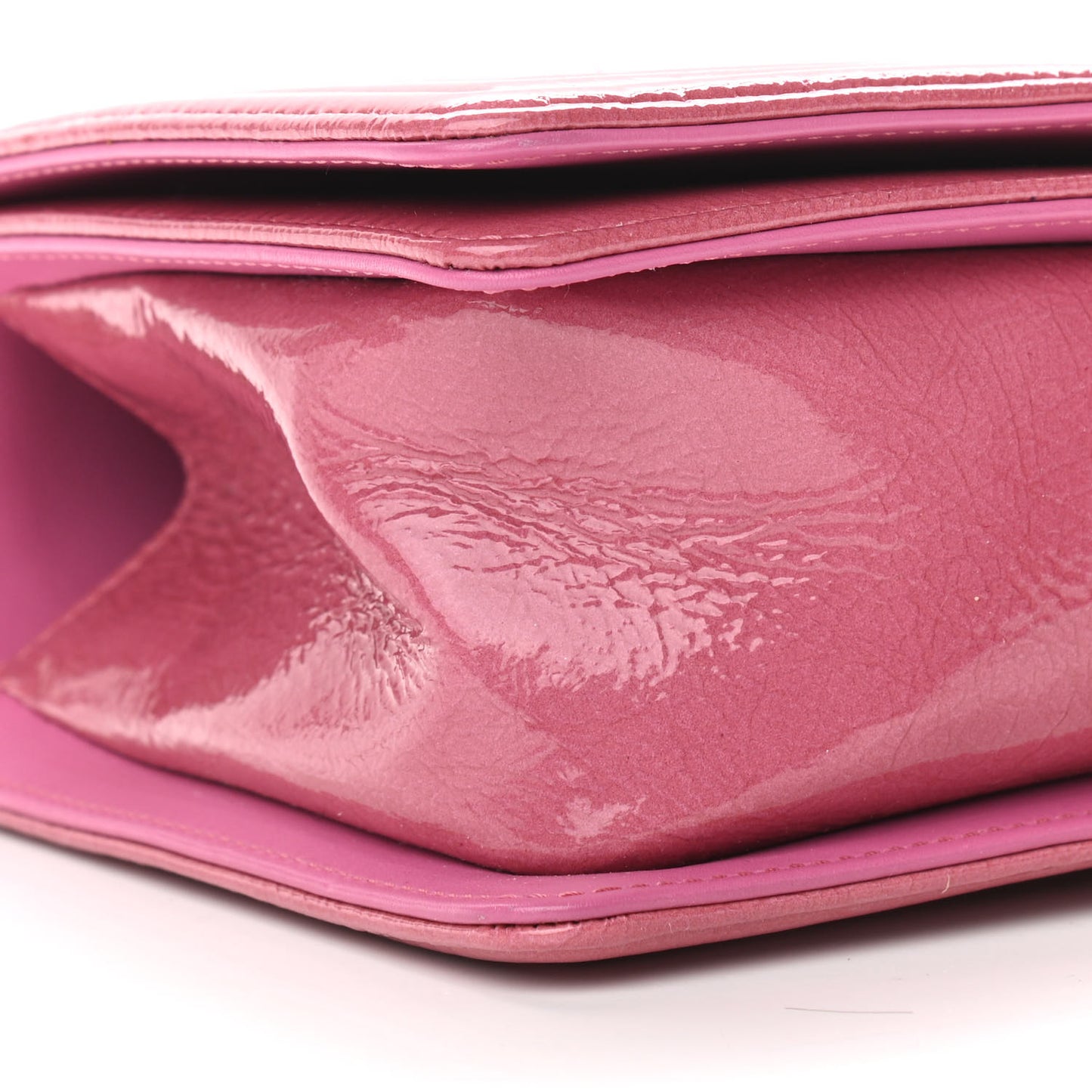 Patent Tweed Medium Boy Flap Fuchsia