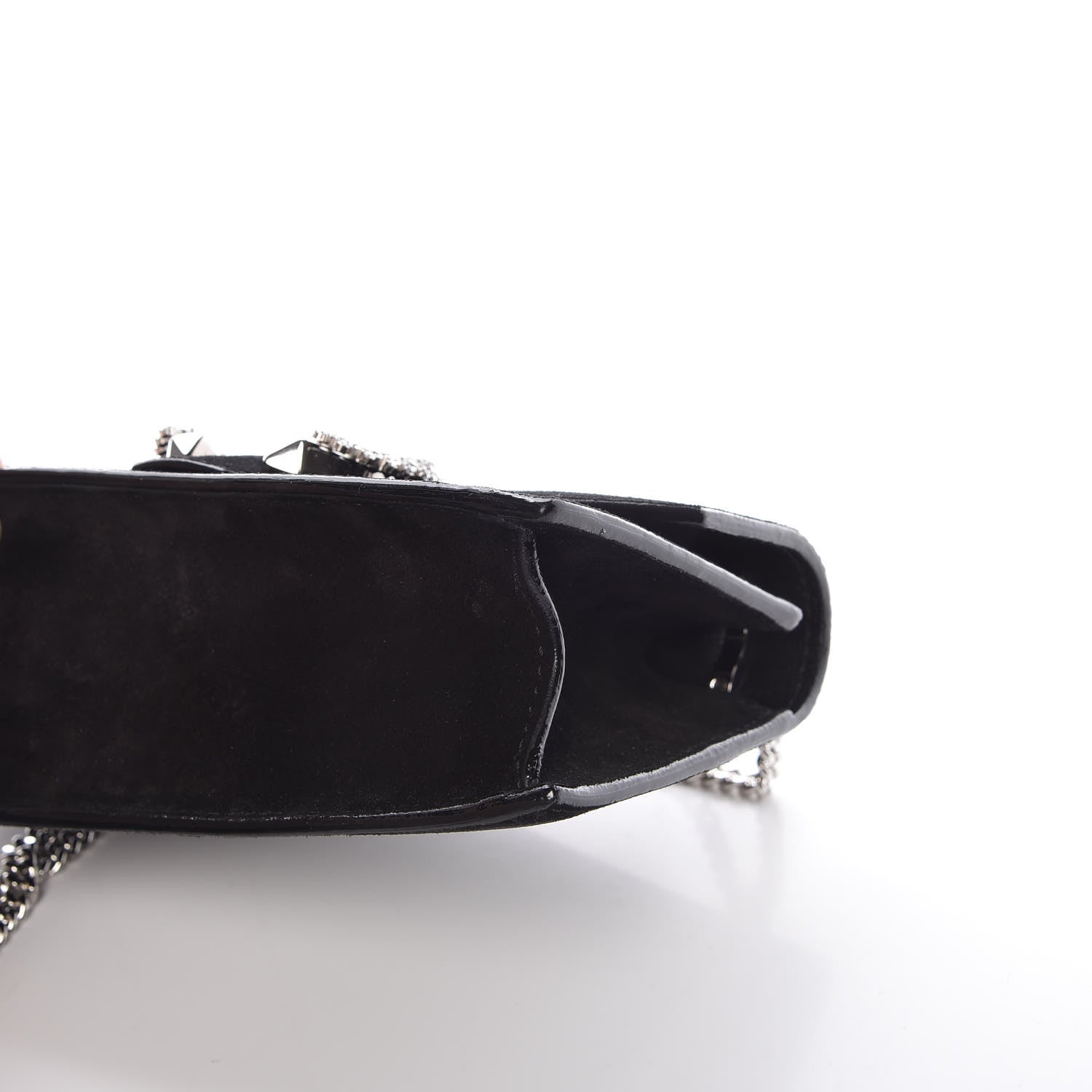 Jimmy Choo Suede Crystal Buckle Paris Crossbody Bag Black 6 of 10