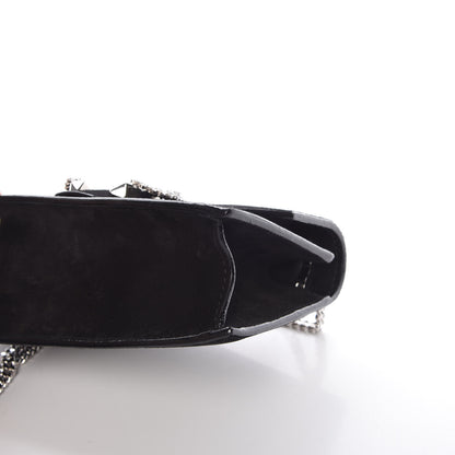 Jimmy Choo Suede Crystal Buckle Paris Crossbody Bag Black 6 of 10