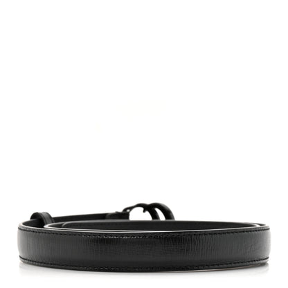 Gucci Azalea Calfskin Enamel Monochrome Double G 20mm Belt 75 30 Black 2 of 5