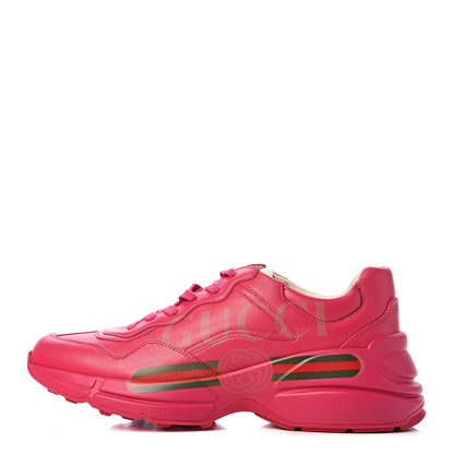 Gucci Calfskin Logo Womens Rhyton Sneakers 40 Box Pink 1 of 11