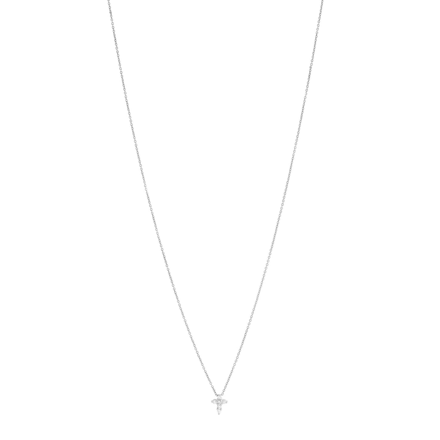 18K White Gold Diamond Tiny Treasures Baby Cross Pendant Necklace