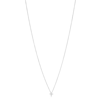 Roberto Coin 18K White Gold Diamond Tiny Treasures Baby Cross Pendant Necklace 1 of 5