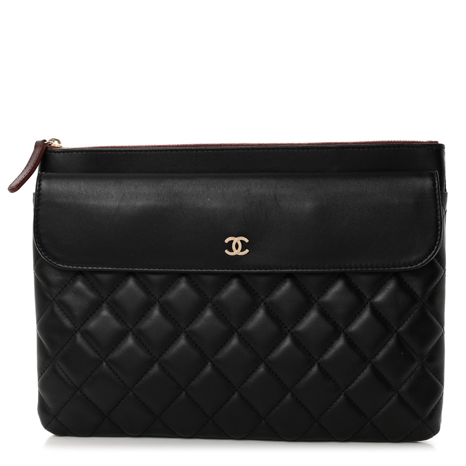 Chanel Lambskin Quilted Medium Flap Cosmetic Case Black 1 of 8