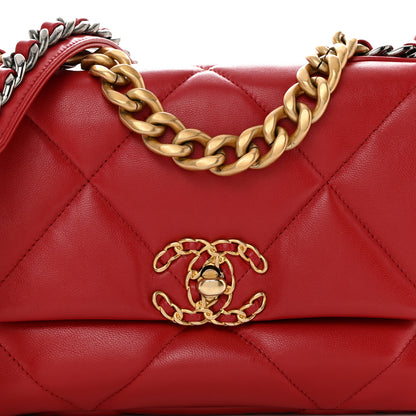 Chanel Goatskin Quilted Medium Chanel 19 Flap Red 8 of 11