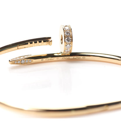 Cartier 18K Yellow Gold Diamond Juste Un Clou Bracelet 17 5 of 5