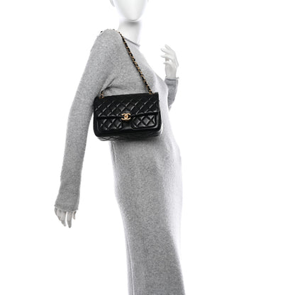 Chanel Shiny Lambskin Quilted Small Daily Friend Flap Black 2 of 10