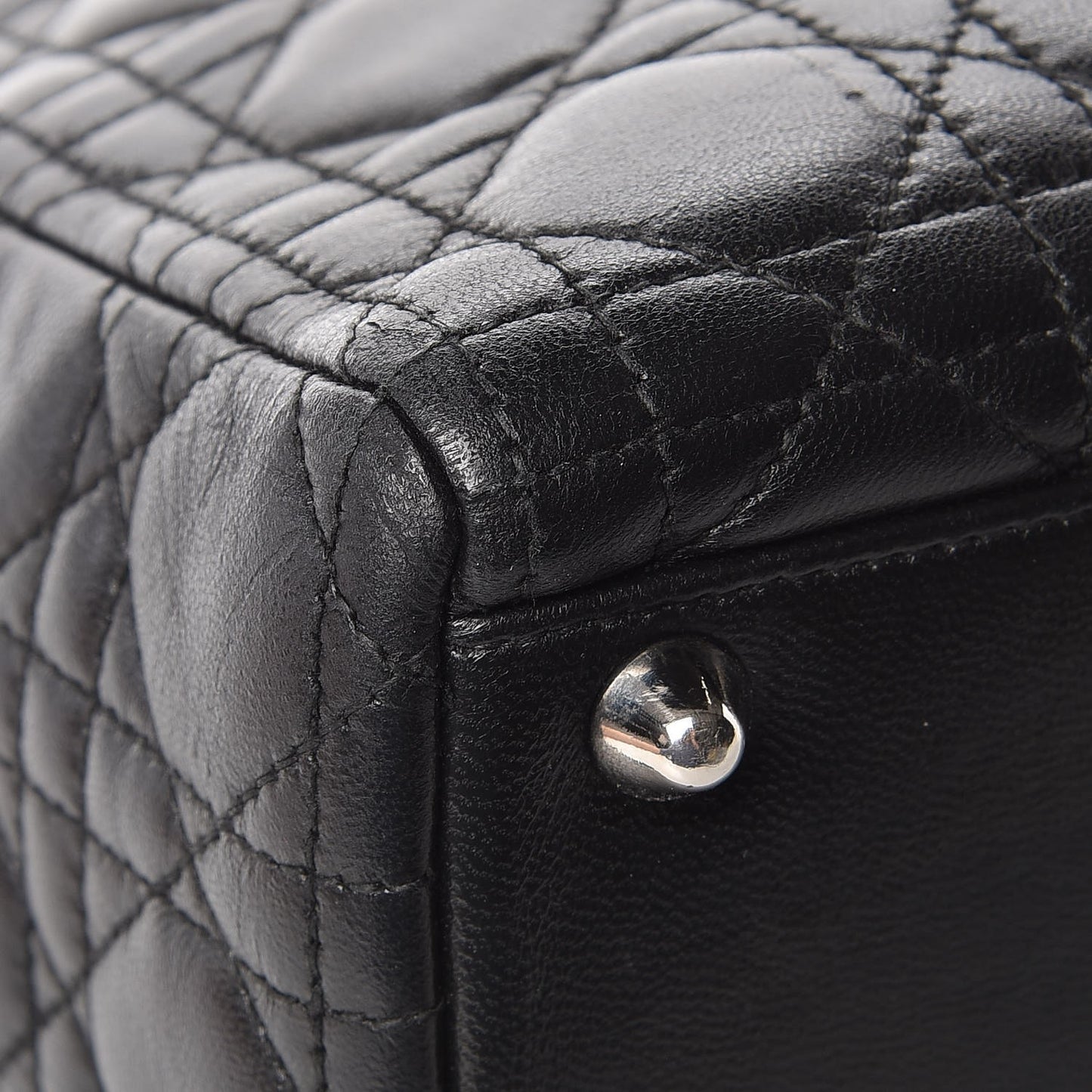 Lambskin Cannage Large Lady Dior Black