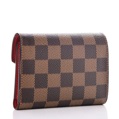 Louis Vuitton Damier Ebene Victorine Wallet Red 3 of 8