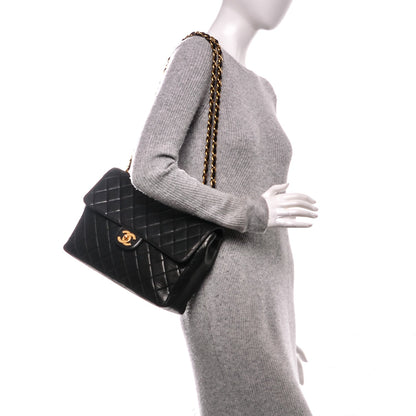 Chanel Lambskin Quilted Jumbo Single Flap Black 2 of 9