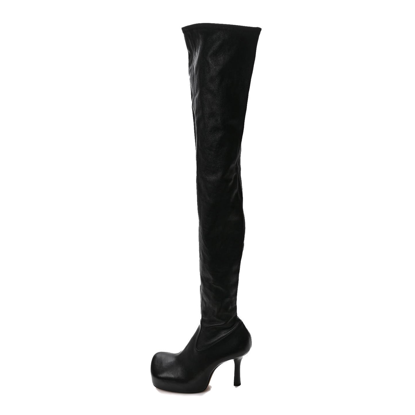 Nappa Platform Square Toe Over The Knee Boots 38.5 Black