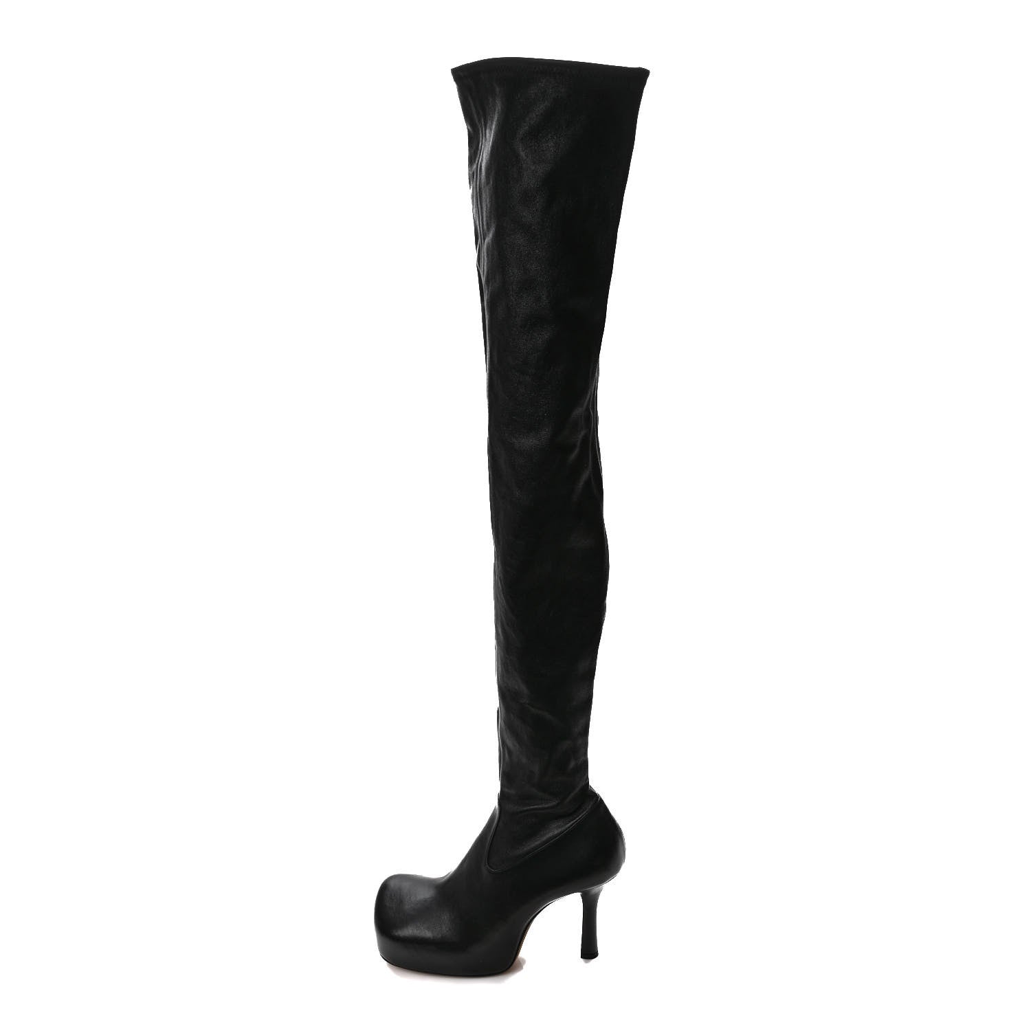 Bottega Veneta Nappa Platform Square Toe Over The Knee Boots 38.5 Black 1 of 7