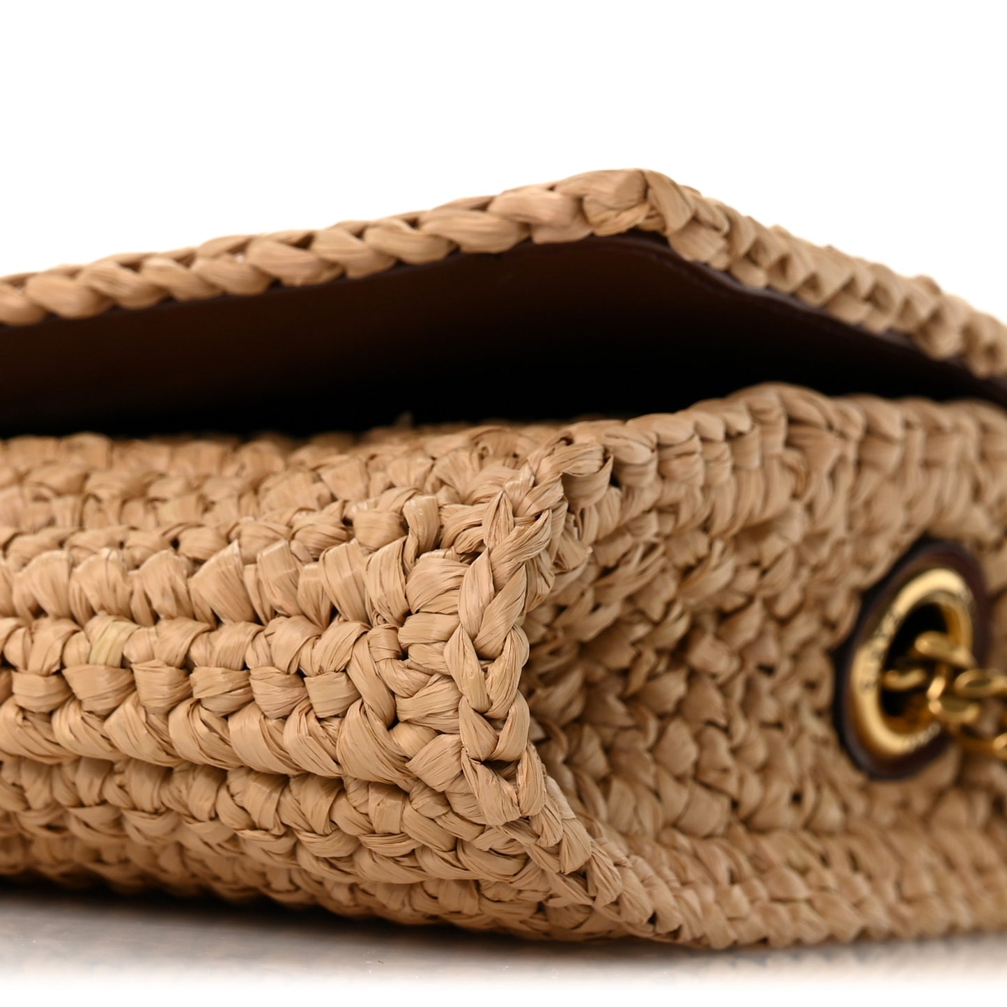 Raffia Monogram Tassel Kate 99 Dark Nude