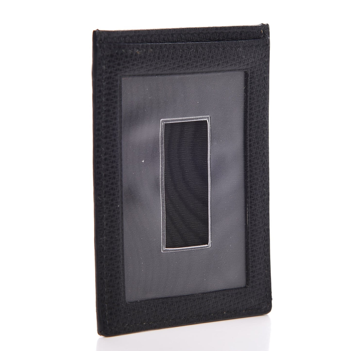 Textured Calfskin Card Case Black