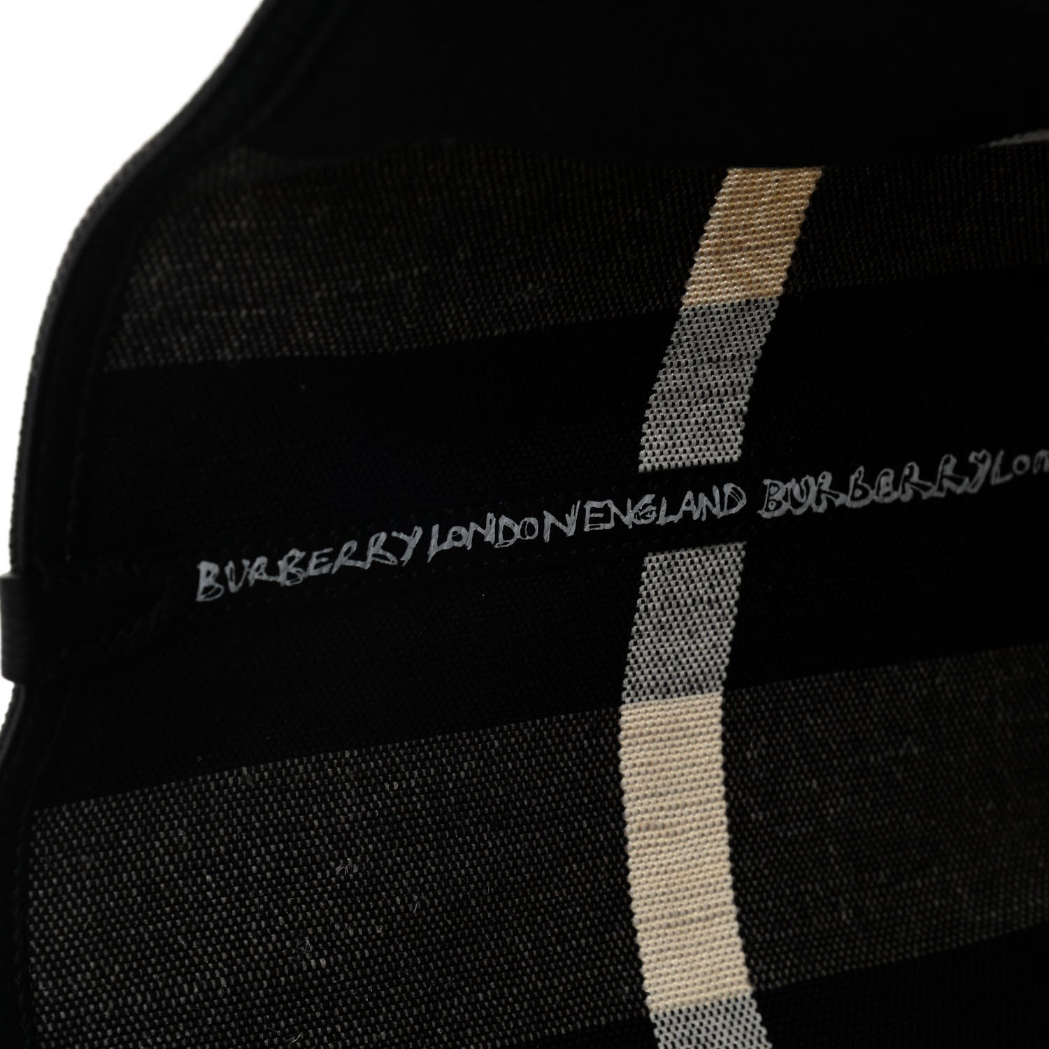 Burberry Coated Canvas Mega Check Medium Doodle Tote Black 6 of 9