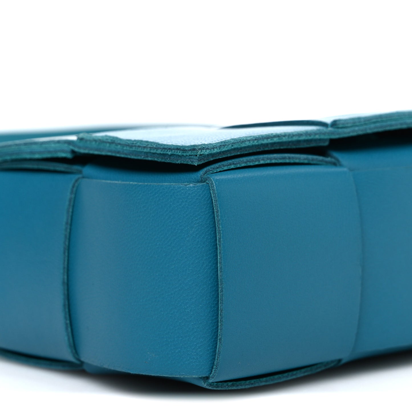 Lambskin Maxi Intreccio Candy Cassette Crossbody Bag Petrol Blue