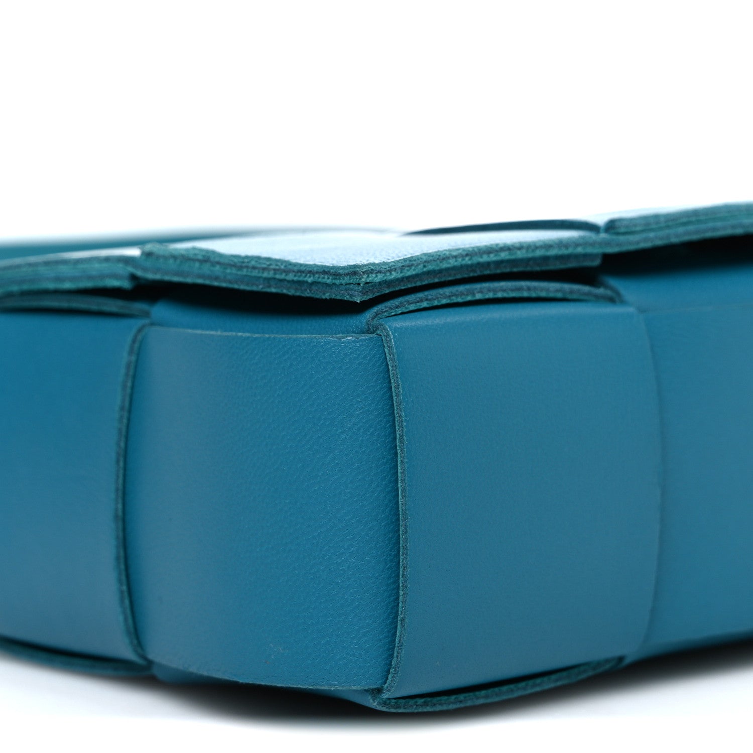 Bottega Veneta Lambskin Maxi Intreccio Candy Cassette Crossbody Bag Petrol Blue 7 of 8