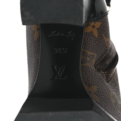Louis Vuitton Patent Calfskin Monogram Star Trail Ankle Boots 36.5 Black 6 of 8