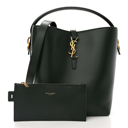 Saint Laurent Shiny Calfskin Le 37 Bucket Bag Vert Fonce 2 of 13