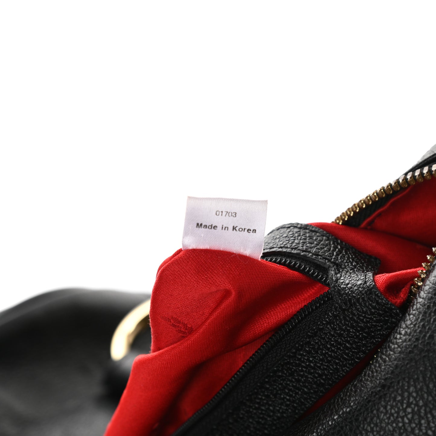 Grained Calfskin Studded Boston Bag Black
