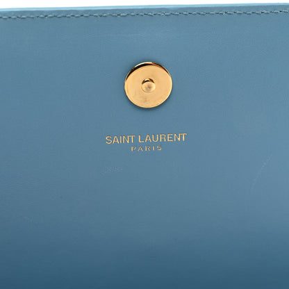 Saint Laurent Smooth Calfskin Classic Monogram Cassandre Clutch Blue Glacier 7 of 9