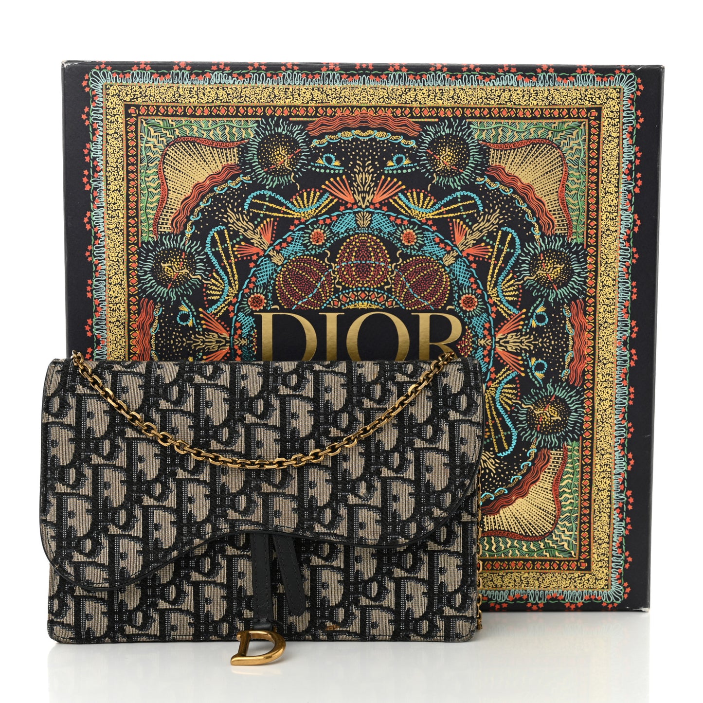 Oblique Saddle Chain Pouch Blue