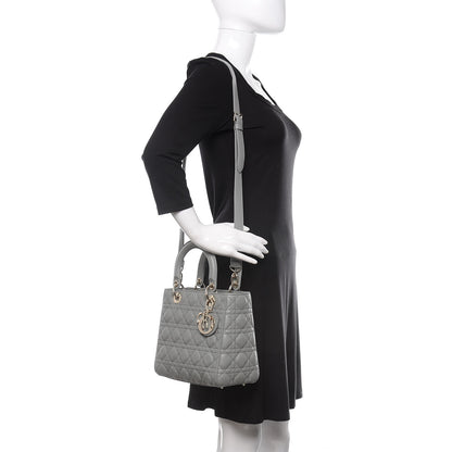 Christian Dior Lambskin Cannage Medium Lady Dior Grey 3 of 12