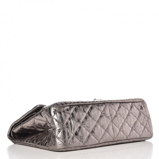 Chanel Metallic Calfskin Striped 2.55 Reissue 227 Silver 8 of 18