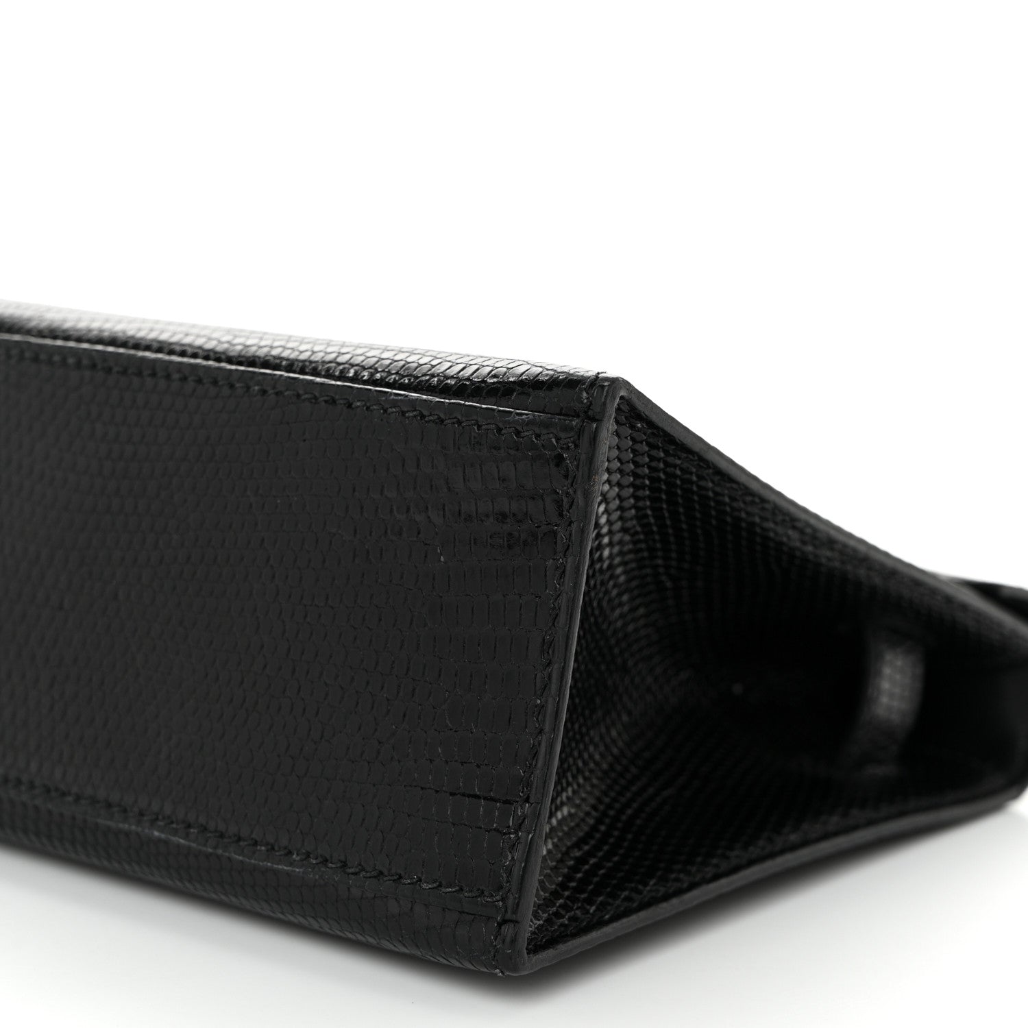 Hermes Lizard Kelly Pochette Clutch Black 10 of 11