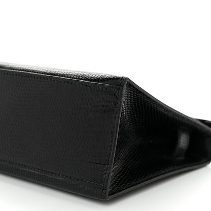 Hermes Lizard Kelly Pochette Clutch Black 10 of 11