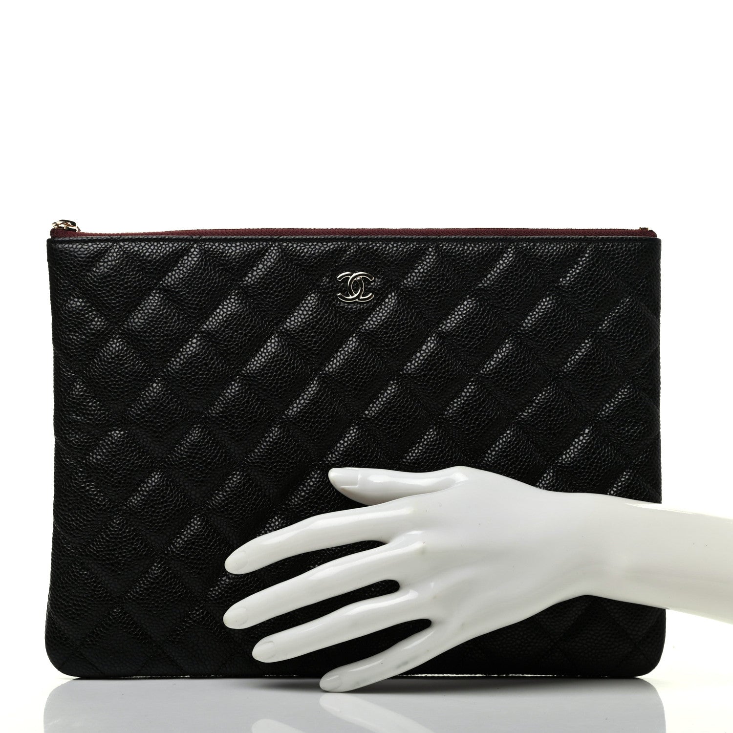 Chanel Caviar Quilted Medium Cosmetic Case Black 2 of 8