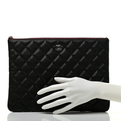 Chanel Caviar Quilted Medium Cosmetic Case Black 2 of 8