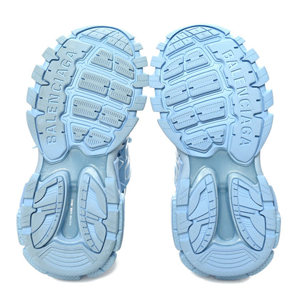 Balenciaga Patent Mesh Rubber Metallic Monochrome Womens Track Sneakers 37 Light Blue Metallic 5 of 10