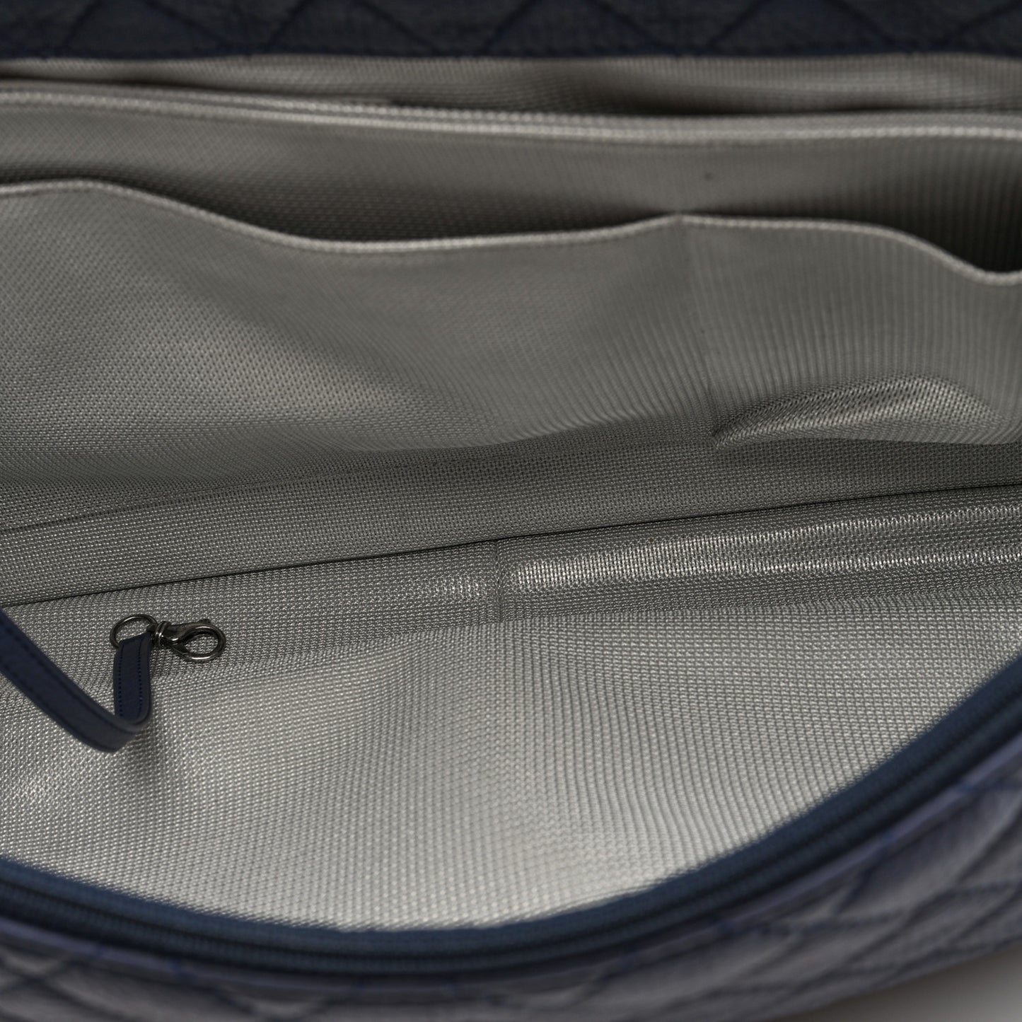 Calfskin Quilted XXL Travel Flap Bag Navy Navy