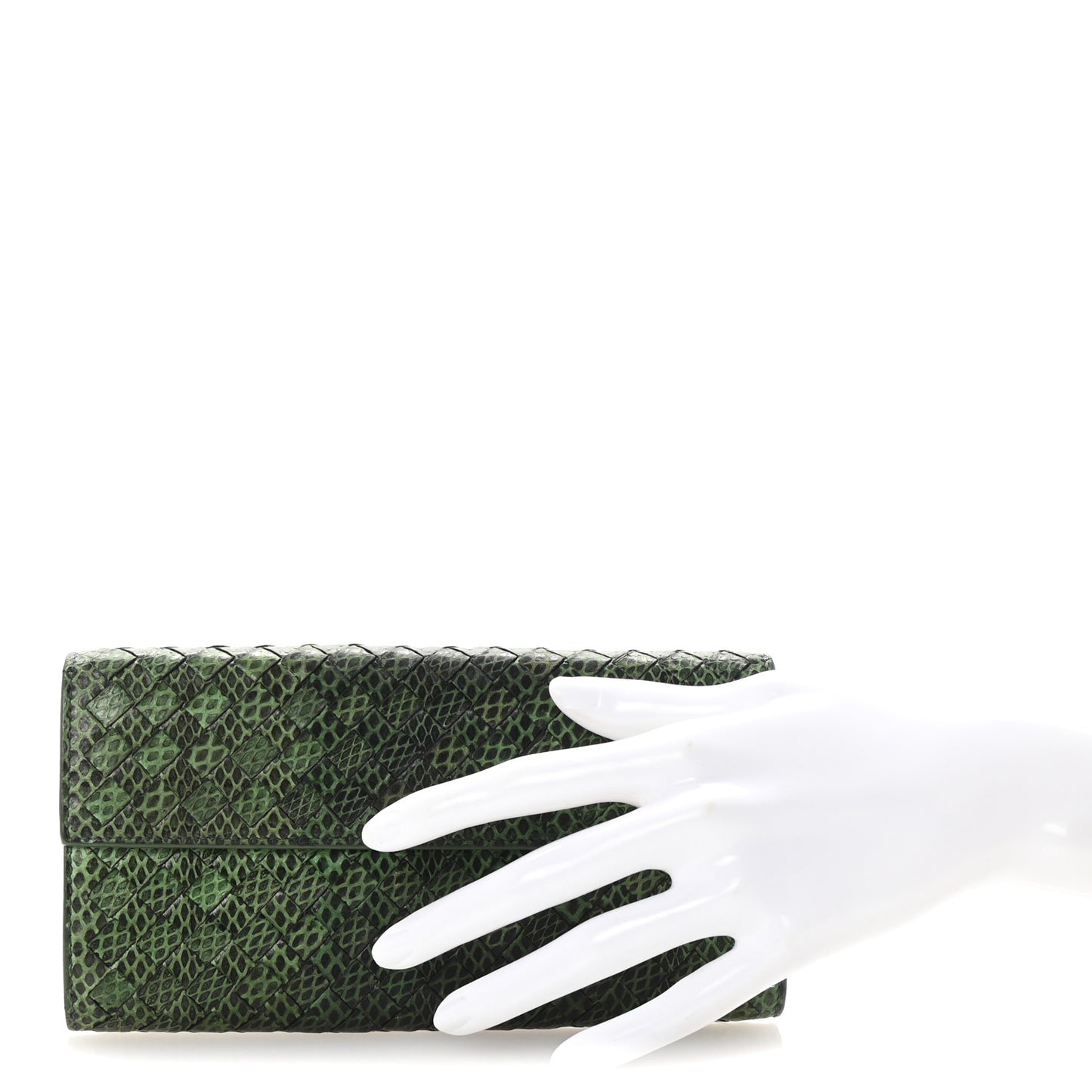 Ayers Intrecciato Continental Wallet Green