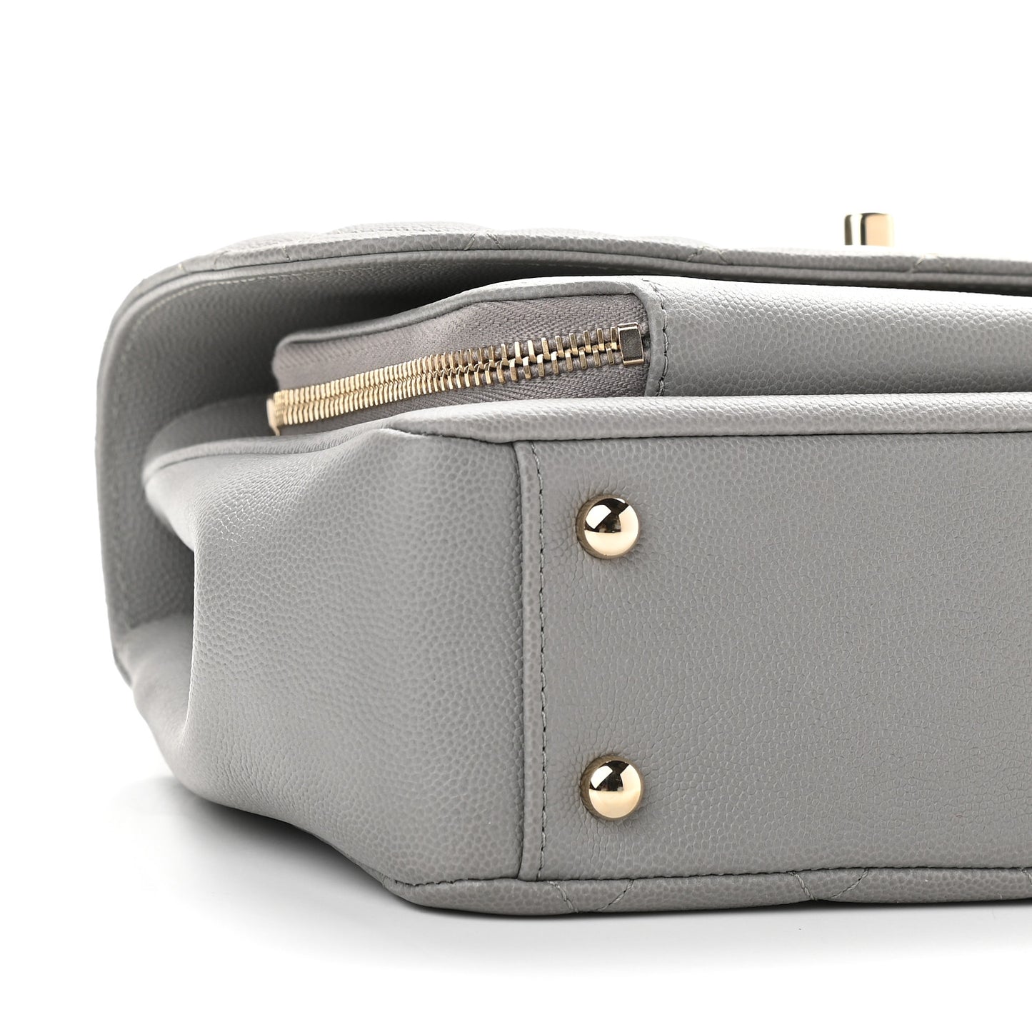 Caviar Quilted Medium Business Affinity Flap Grey