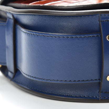Chloe Calfskin Crocodile Embossed Small Tess Bag Blue 9 of 11