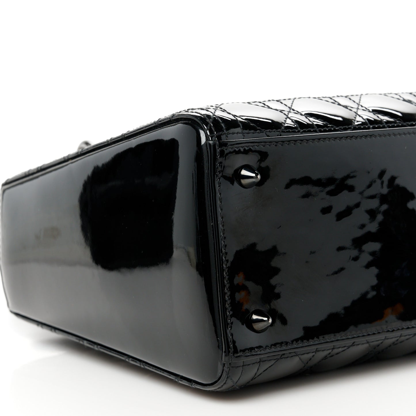 Ultraglossy Patent Cannage Medium Lady Dior Black