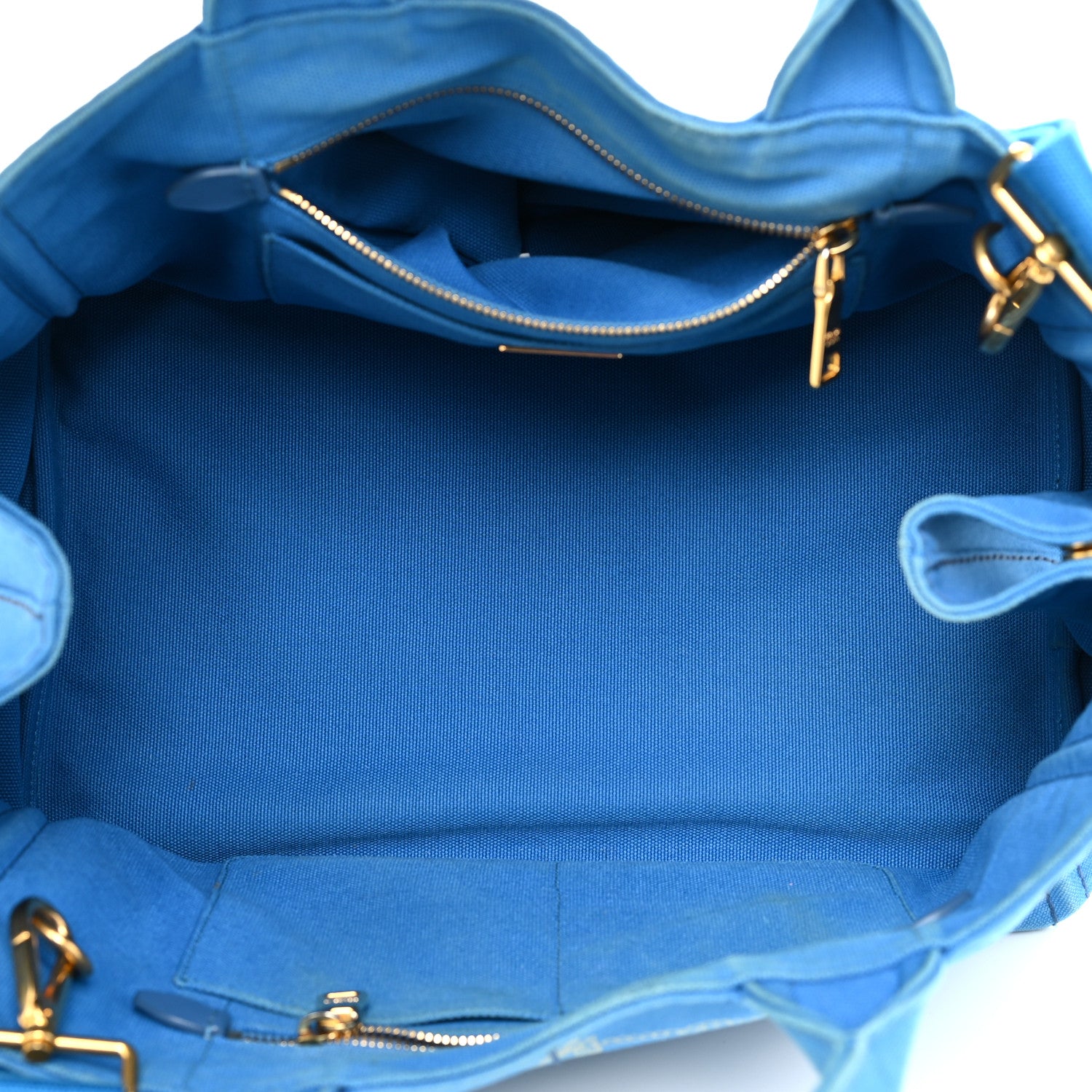 Prada Canapa Logo Tote Azzurro 4 of 17