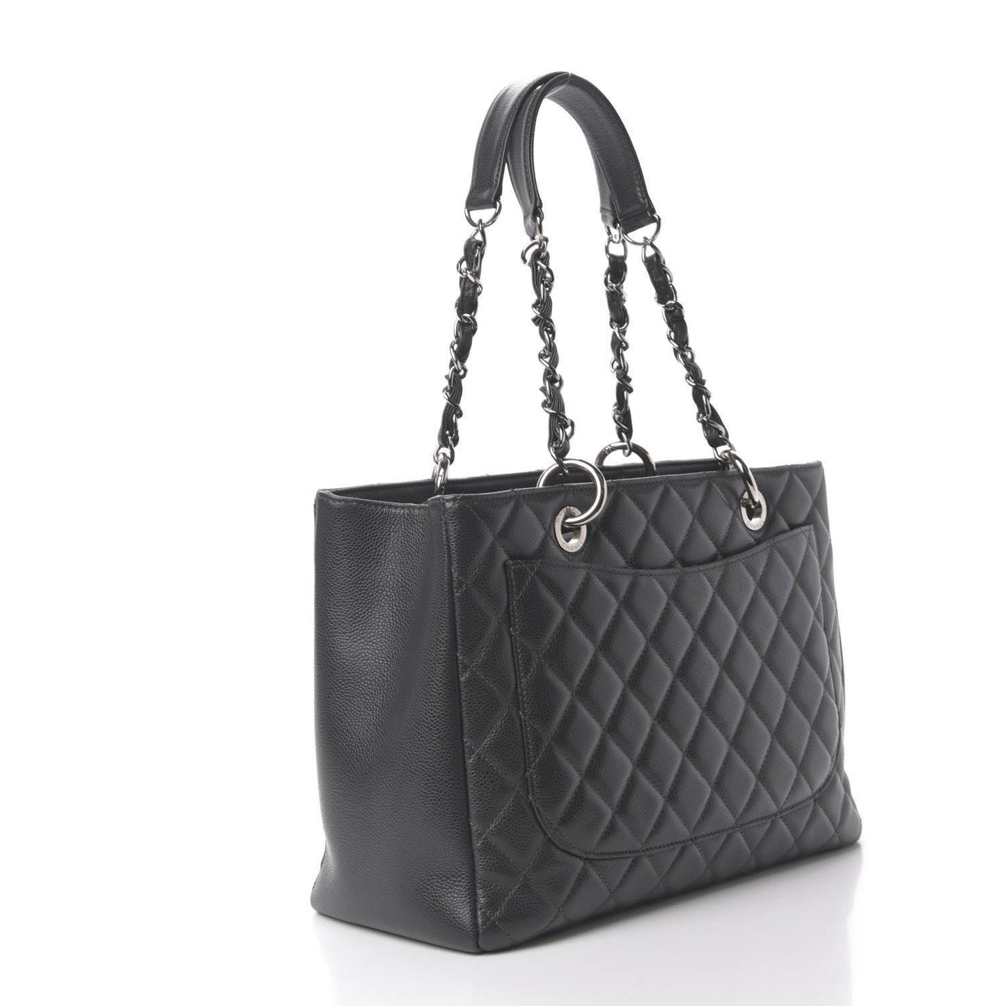 Caviar Quilted Grand Shopping Tote GST Grey