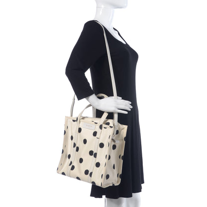 Balenciaga Silk Polka Dot S Bazar Shopper Tote White Black 2 of 18