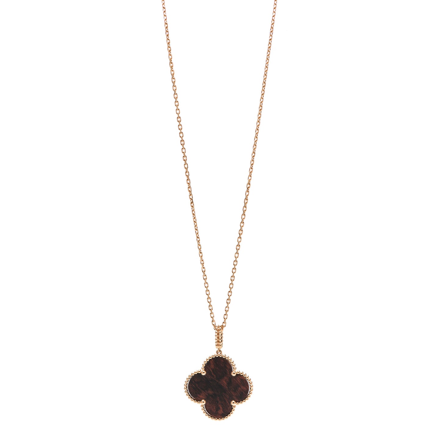 18K Rose Gold Letterwood Magic Alhambra Long Necklace